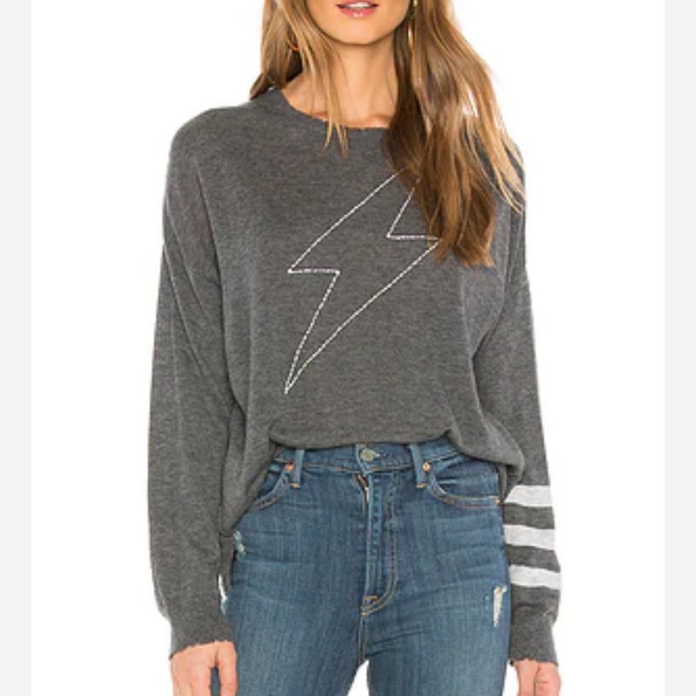 Sundry Cashmere Blend Sweater with lightning bolt